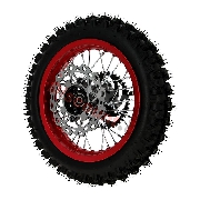 Rueda trasera 12'' ROJO completa para Pit bike AGB29