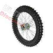 Rueda delantera 17'' para Pit bike AGB30 - Negro