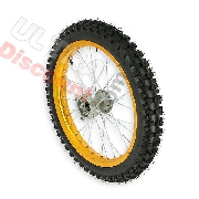 Rueda delantera 17'' para Pit bike AGB30 - Dorado