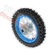 Rueda trasera 12'' Azul claro completa Pit bike AGB27 (tacos 12mm)