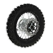 Rueda trasera 12'' NEGRO para Pit bike AGB27 tacos 12mm