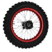 Rueda trasera 14'' ROJO completa Pit bike AGB30