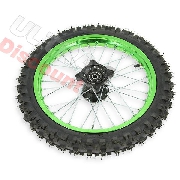 Rueda DEL. 14'' VERDE para Pit bike AGB29