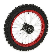 Rueda DEL. 14'' ROJO completa Pit bike AGB29