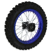 Rueda trasera Pit bike AGB30 14'' completa AZUL