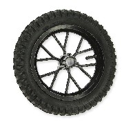 Rueda trasera completa para mini cross (8'' negra)