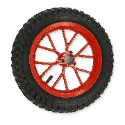 Rueda trasera completa para mini cross (8'' rojo)