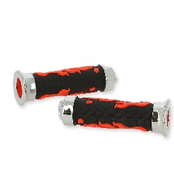 Puño antiderrapante llama (Rojo-negro) Typo 3 Shineray 200cc