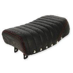 Sillín en cuero Negro Rojo para Monkey 50cc a 125cc (tipo 4), Piezas para Monkey - Gorilla
