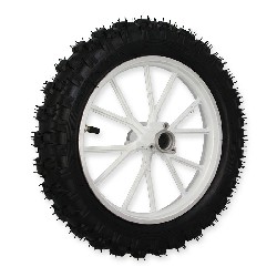 Rueda trasera completa blanco para mini cross (10'', tipo 2), Piezas minimoto cross