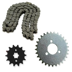 Kit de transmisión cadena + piñón + corona para Skymini ST125-8B/8C