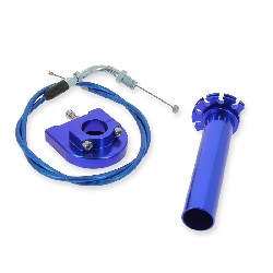 Puño acelerador rápido de calidad violeta + cable Azul, Recambios para Pit Bike