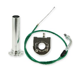 Puño acelerador rápido de calidad (Alu) + Cable, Recambios para Pit Bike