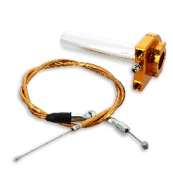 Puño acelerador rápido de calidad ORO + cable, Recambios para Pit Bike