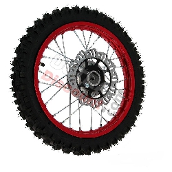 Rueda DEL. 14'' ROJO completa Pit bike AGB27 (tacos de 10mm)