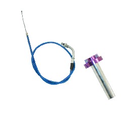 Puño acelerador rápido de calidad violeta + cable Azul