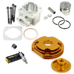 Kit 53cc 4 tranfers bulón de 10mm (tipo B, ORO), Piezas minimoto Supermoto