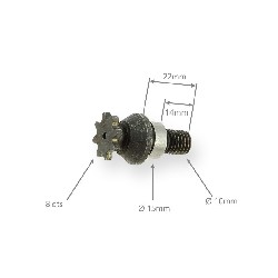 Piñón reforzado 8 dientes paso métrico pequeño, Piezas Pocket Blata MT4