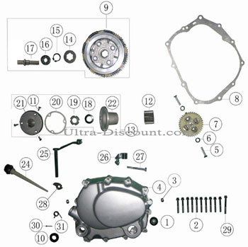 Kit de revisión de embrague para quad Shineray 200cc STIIE-B