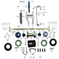 Tuerca de puente trasero para quad Shineray 250cc STIIE (tipo 2)